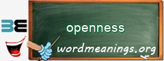 WordMeaning blackboard for openness